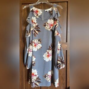 Floral Ruffle Sleeve Off Shoulder Dress